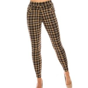 Plaid Fleece Lined Legging Pants